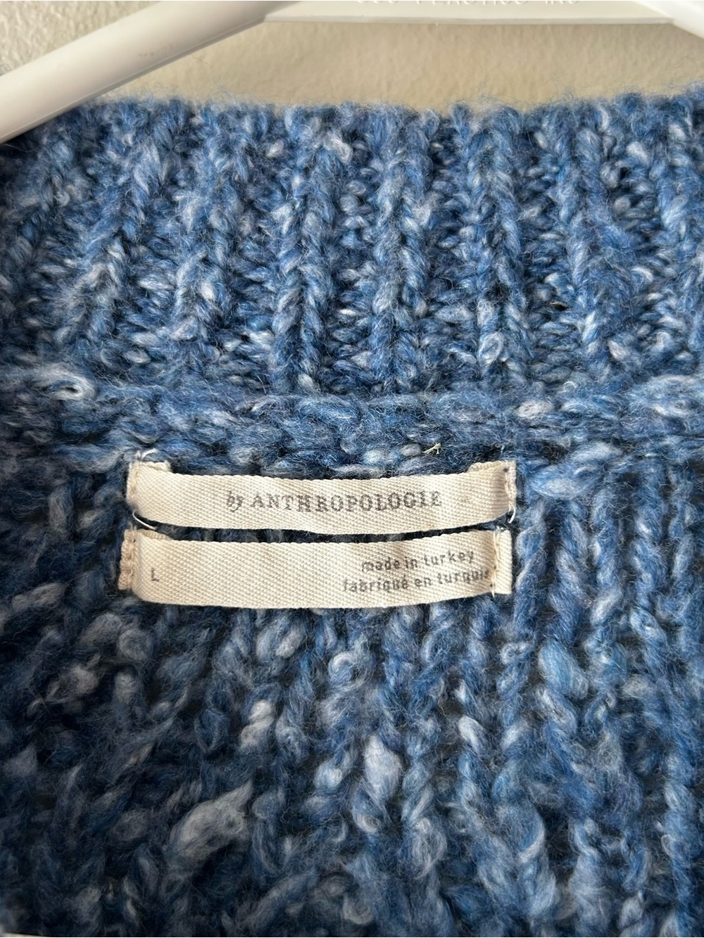 Anthropologie Maeve Layered Sweater Vest Blue White Floral L - Picture 5 of 14